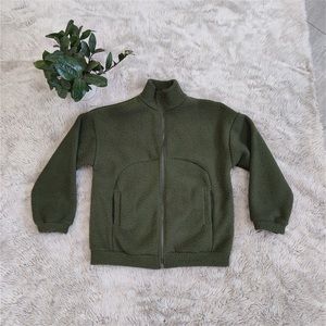 Fleece olive green Light/medium weight coat